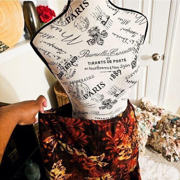 Vintage R.Q.T Rustic Floral Print Midi Skirt - Picture 7 of 15